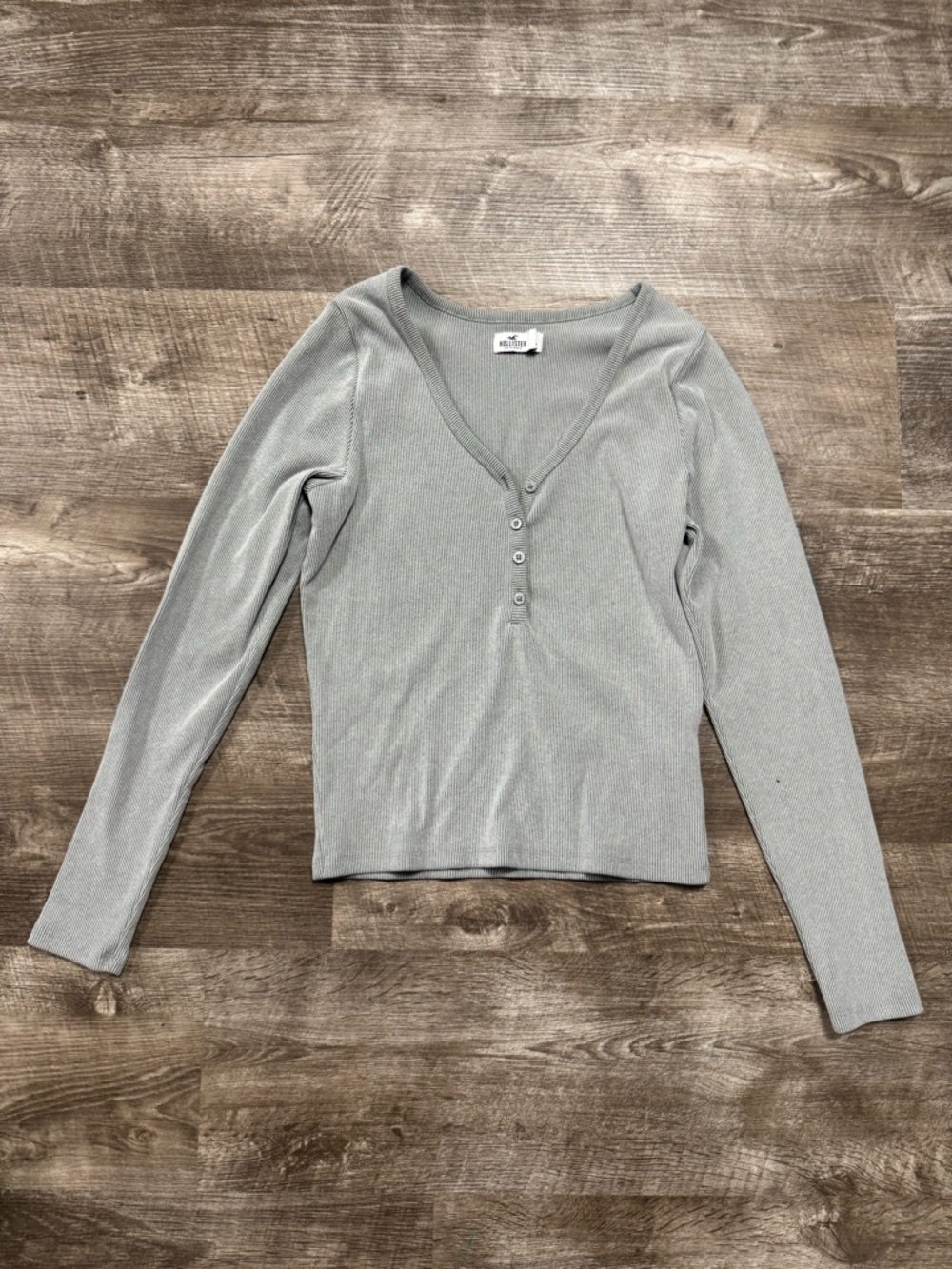 Hollister Ribbed Long Sleeve Shirt Size Large